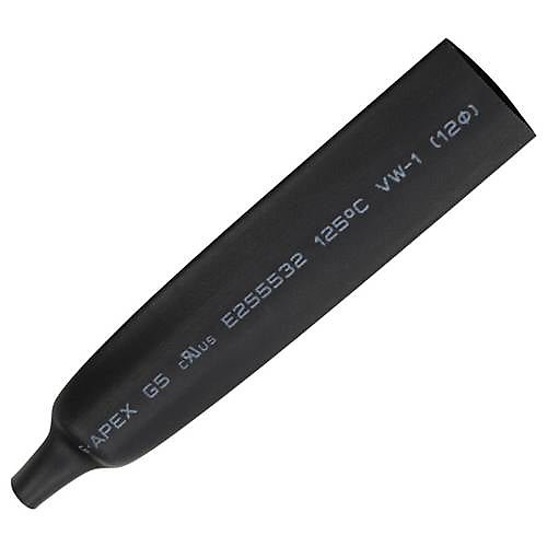 Gaine thermorétractable sans colle noire 12 mm 2:1, bobine 5 m pour isolation et repérage
