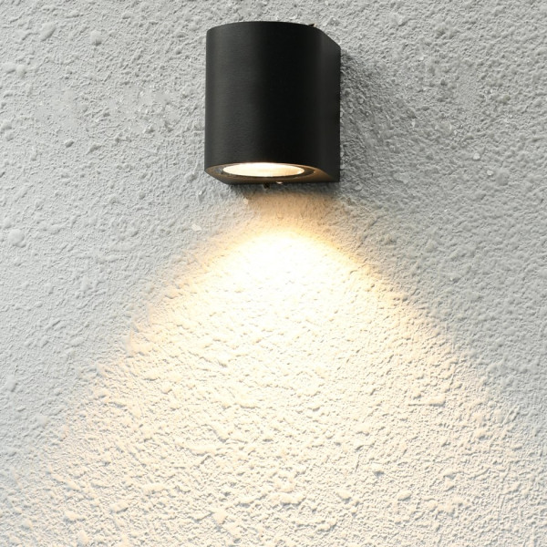 Kinkiet zewnętrzny Genta zaokrąglony czarny piaskowany 1xGU10x35W Italux