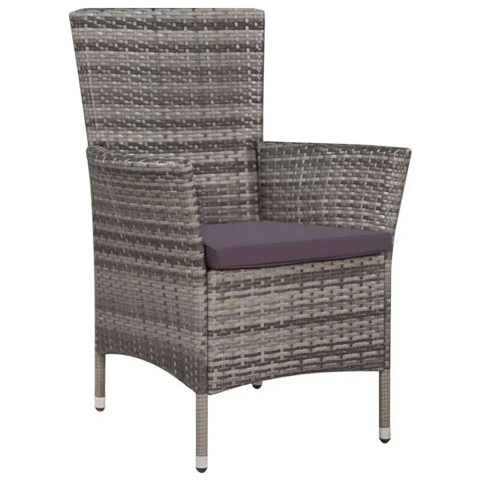 vidaXL - Bistroset - Grijs - Poly rattan