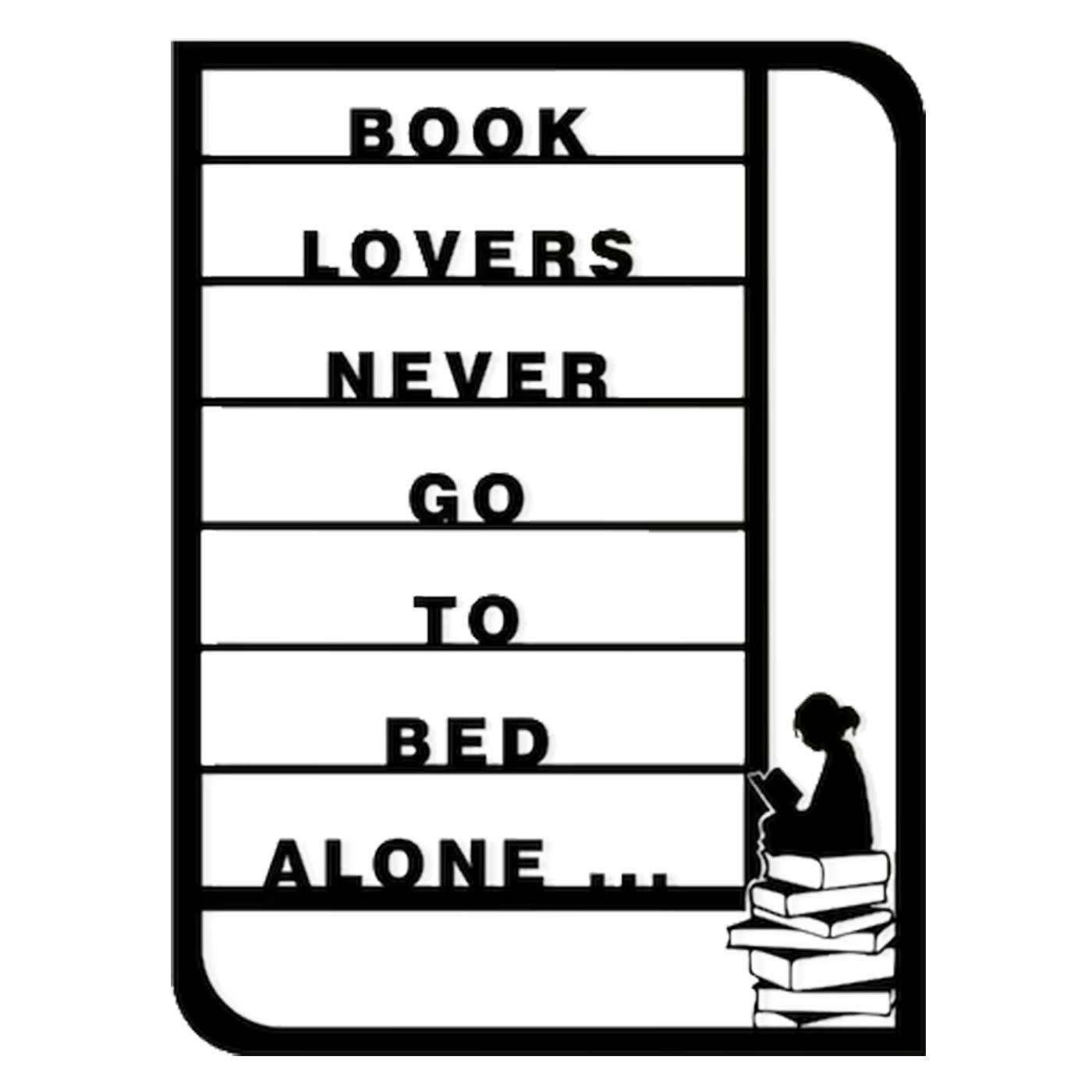 - Décoration murale book lovers en métal noir 45x60 cm
