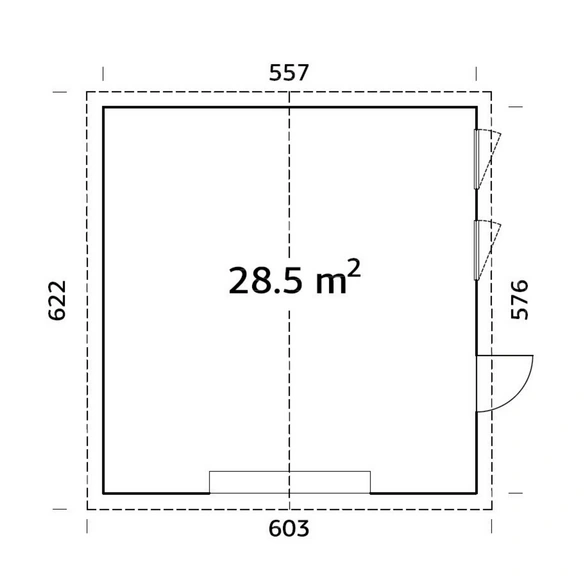Holzgarage »Andre 28,5«, BxT: 557 x 576 cm (Außenmaße), Holz