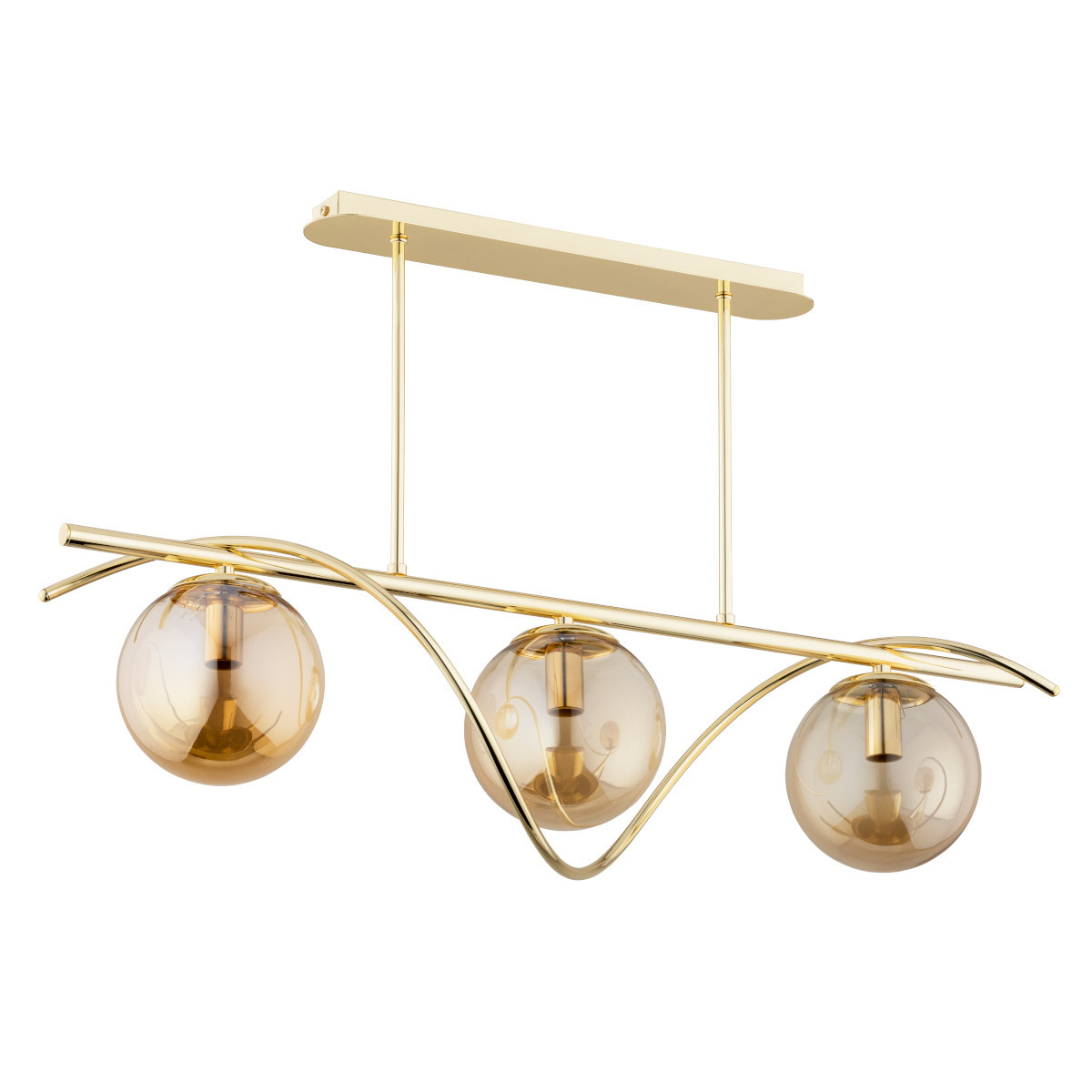 Lampa wisząca złoto-bursztynowy VARNA 3xE14x10W wym: 50x75x22 cm Alfa