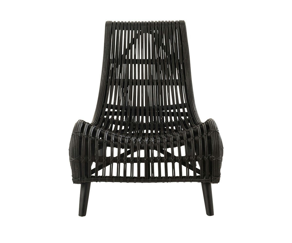 VYVY - Fauteuil design en rotin style bohème Noir