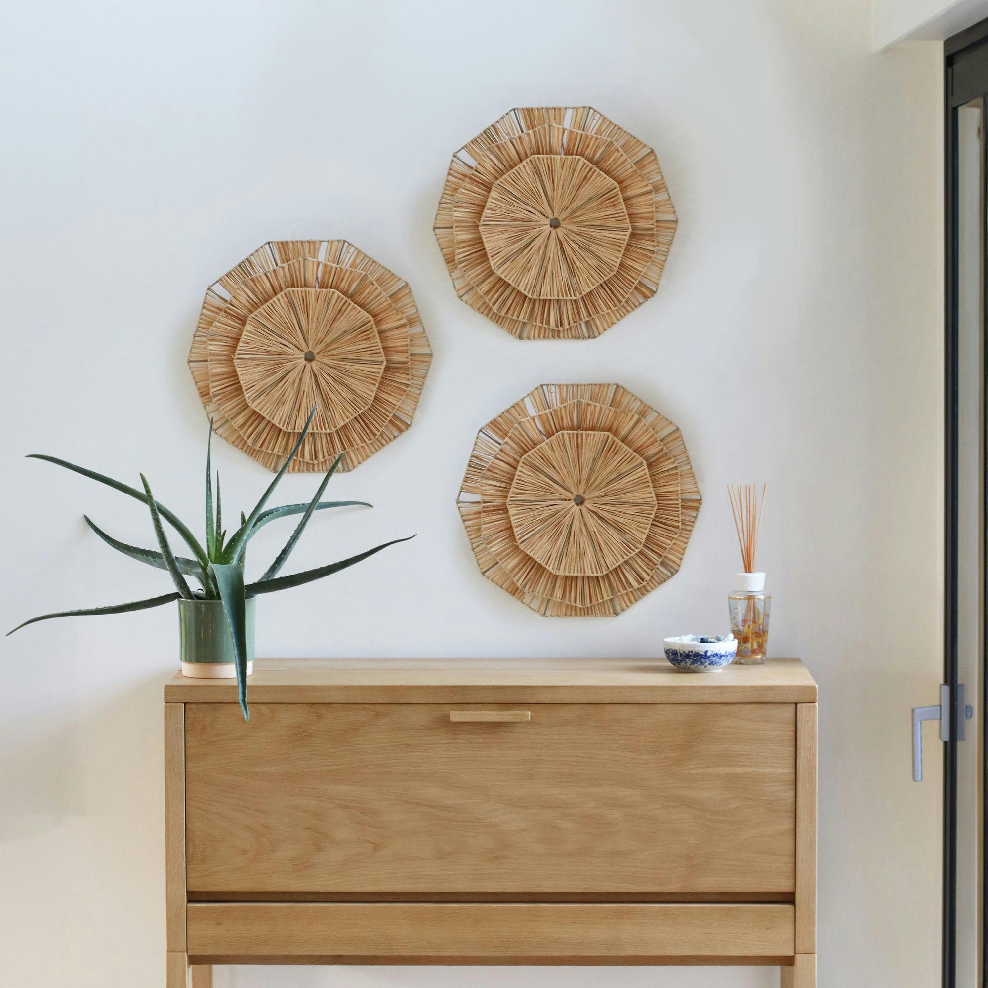 NIAH - Décoration murale en raphia Ø41cm