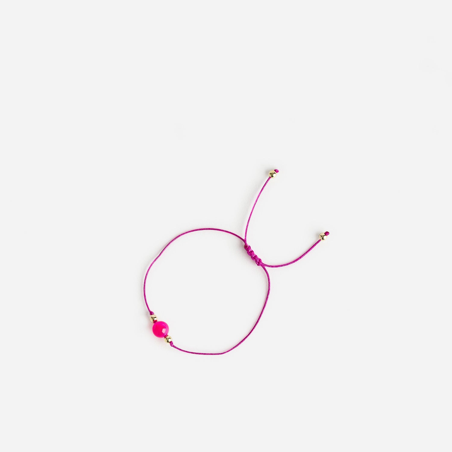 Bracelet rose pierre agate fuchsia - Sélection Octobre Rose