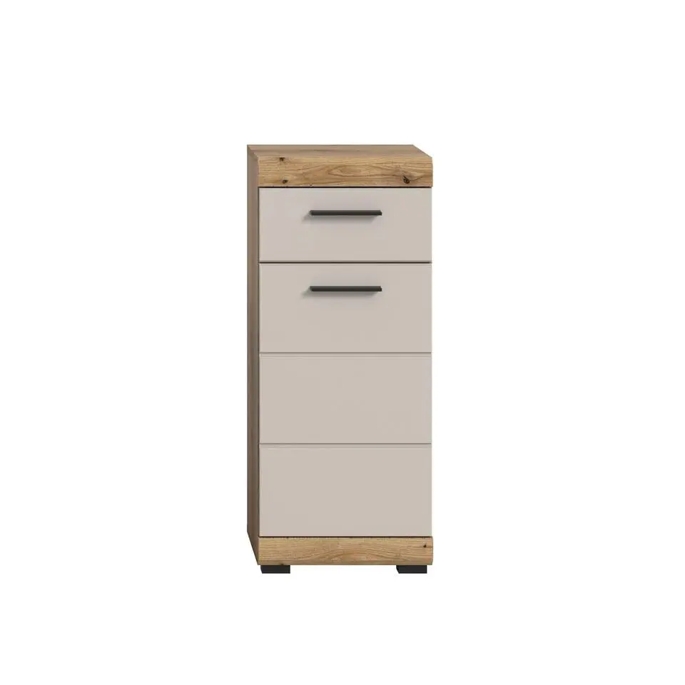 Hioshop Scout badkamerkast 1 deur- 1 lade kasjmier decor mat- eiken decor