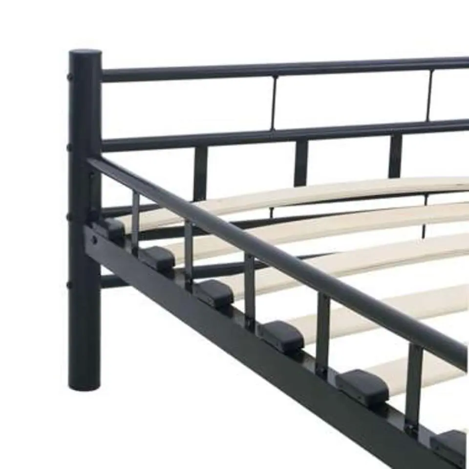 vidaXL - Bed frame met hoofdeinde - Zwart - Staal - 140x200 cm