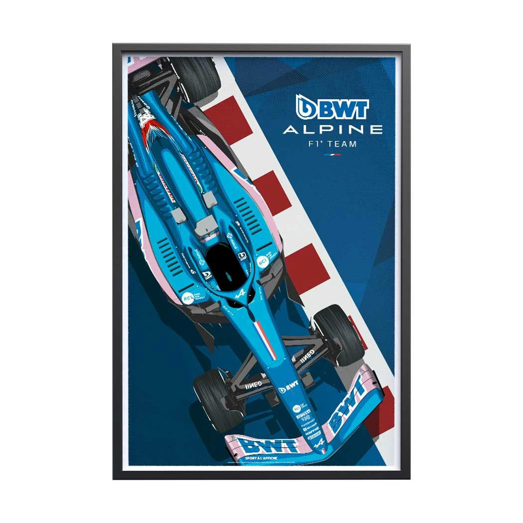 AUTO-MOTO - Affiche F1 -  BWT Alpine F1 Team 2022  A522 Circuit   40x60 cm