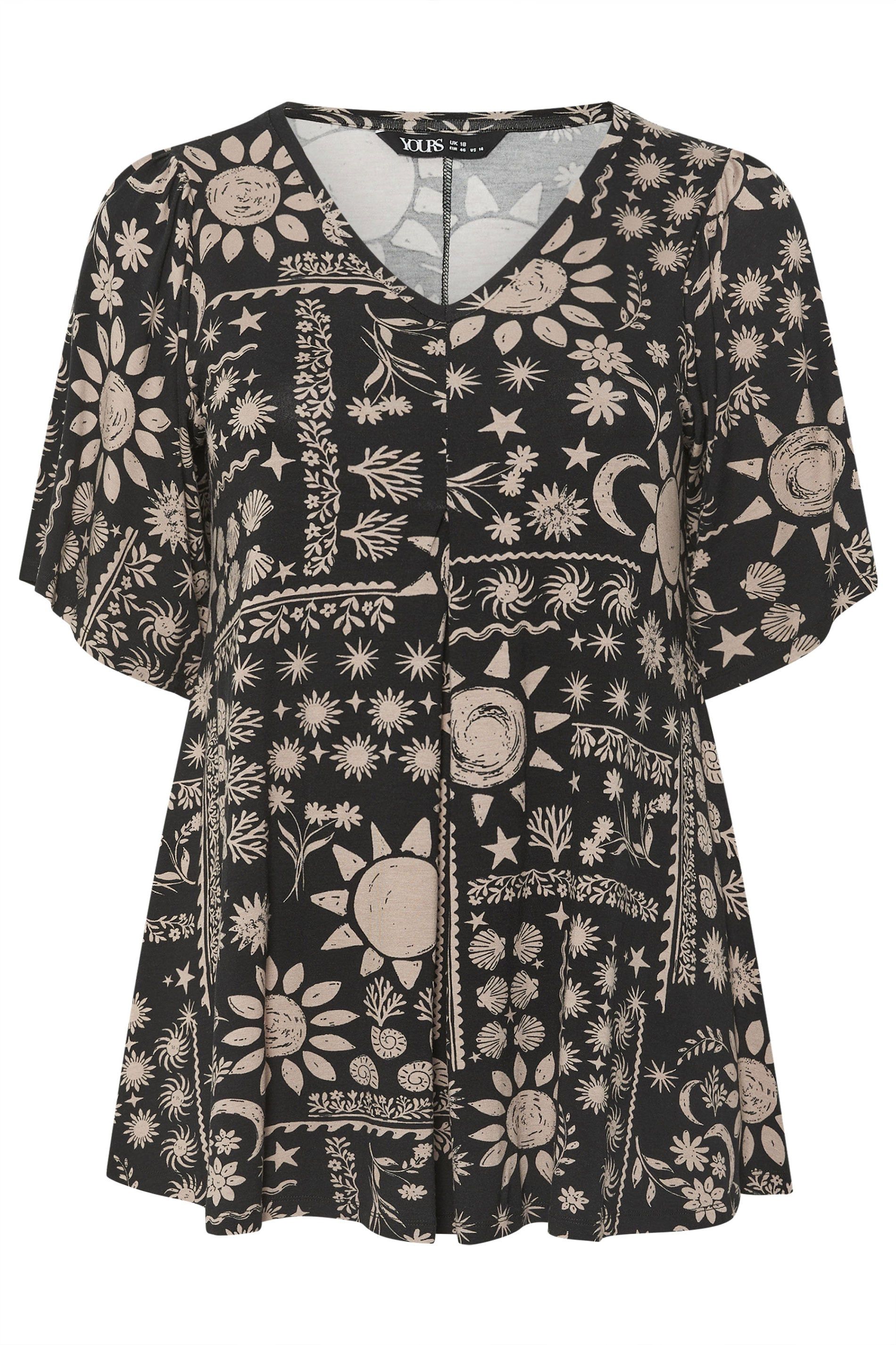 Yours Pleat Front Angel Sleeve Top