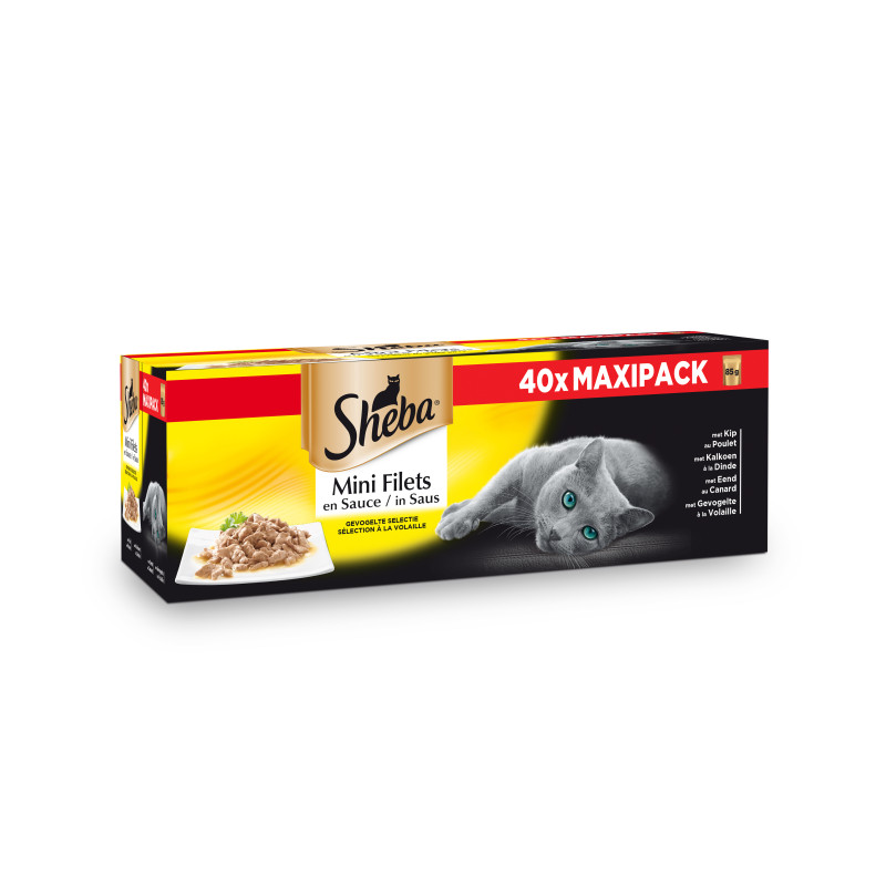 Pâtée pour chat Mini Filets en sauce 40 pièces SHEBA