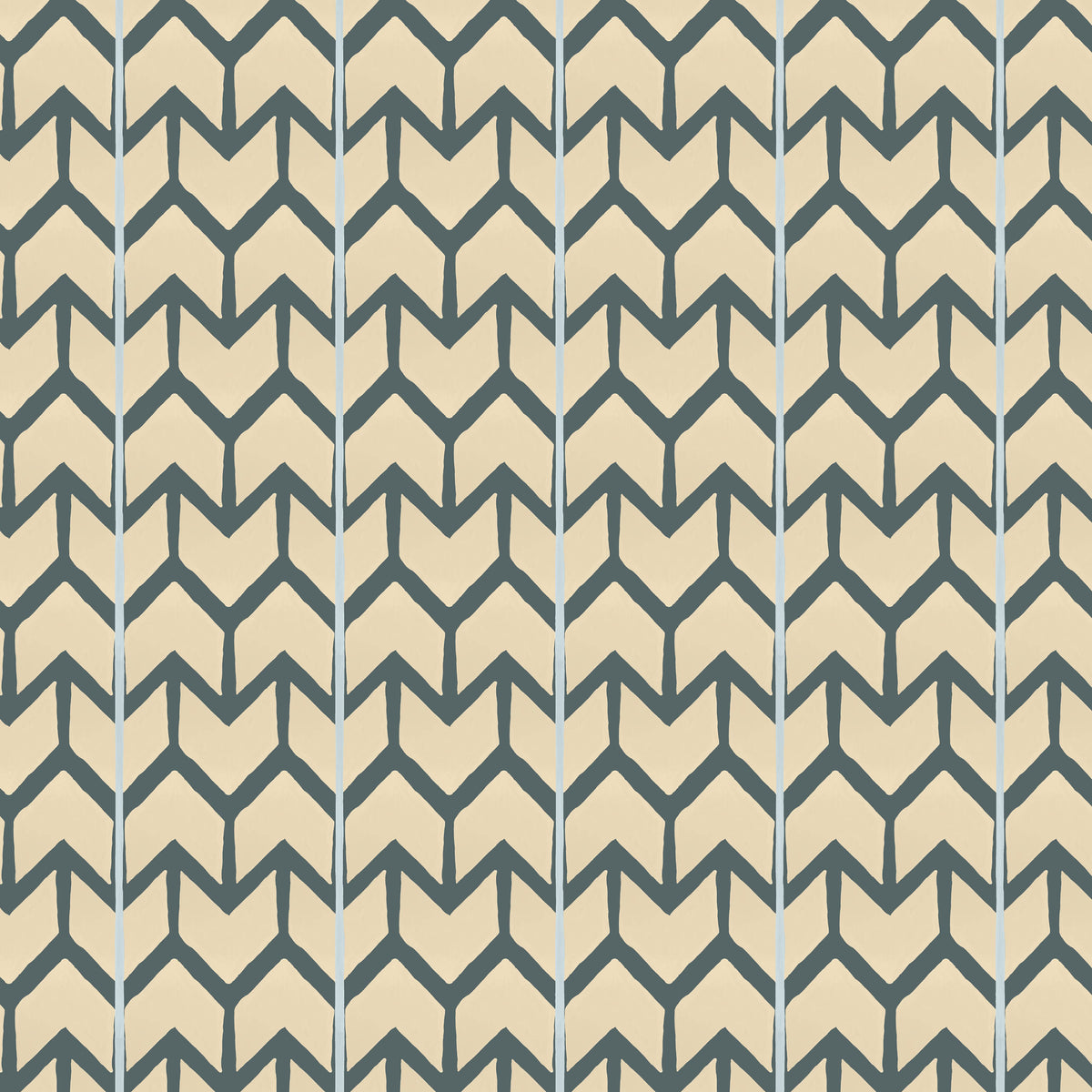 Behang Ikat Arrows beige/green