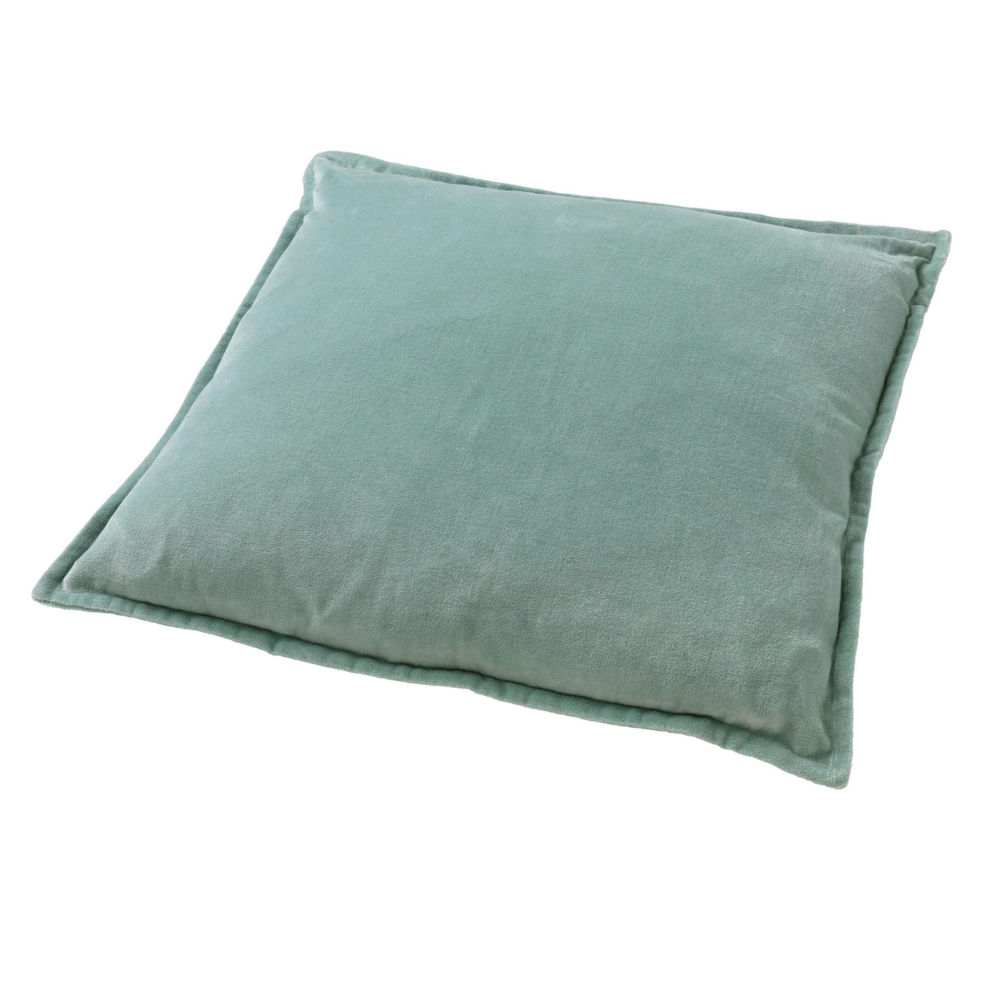 CAITH - Housse de coussin vert en velours-50x50 cm uni
