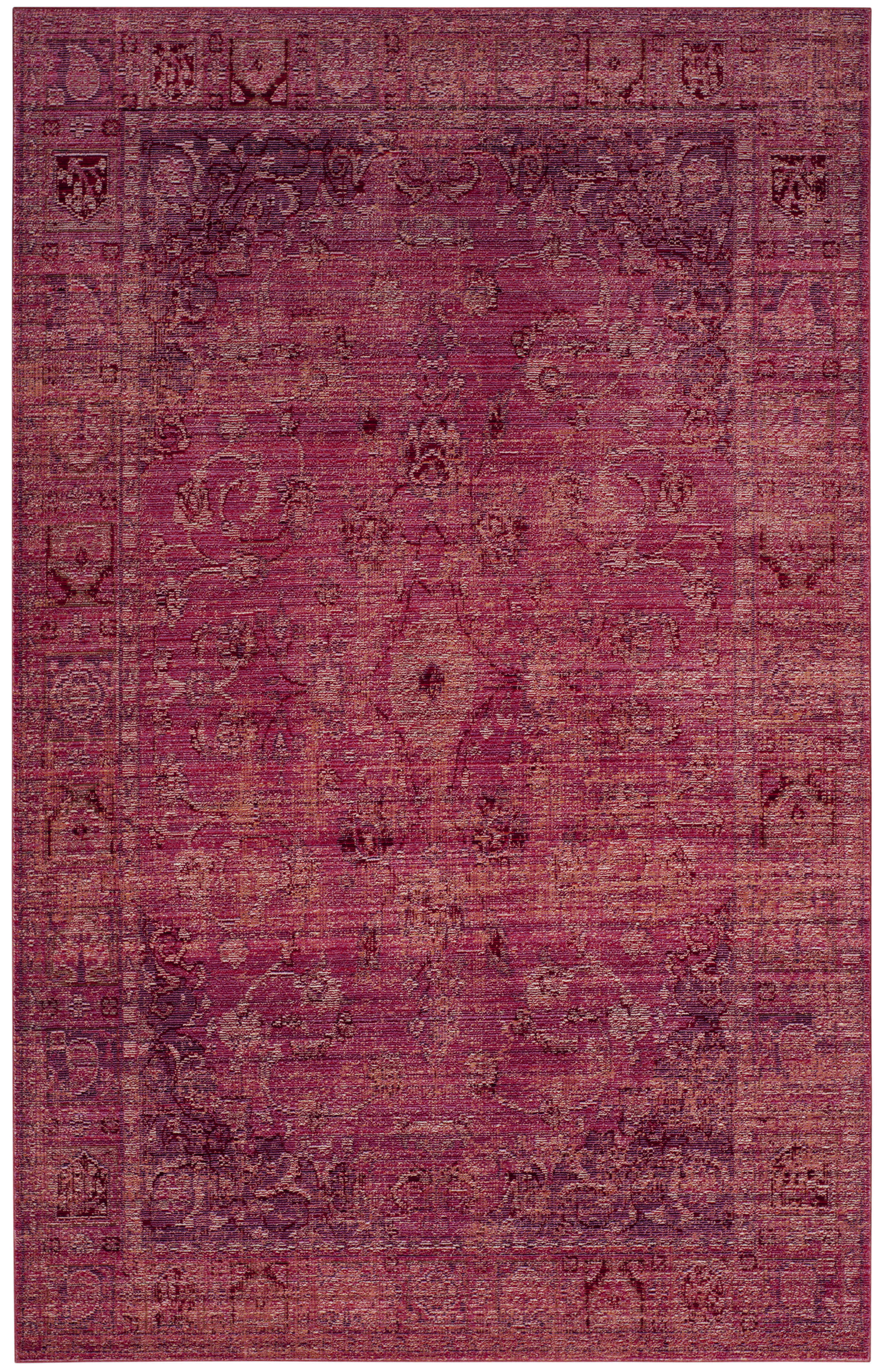 VALENCIA - Tapis de salon interieur en rouge & rouge, 152 x 244 cm