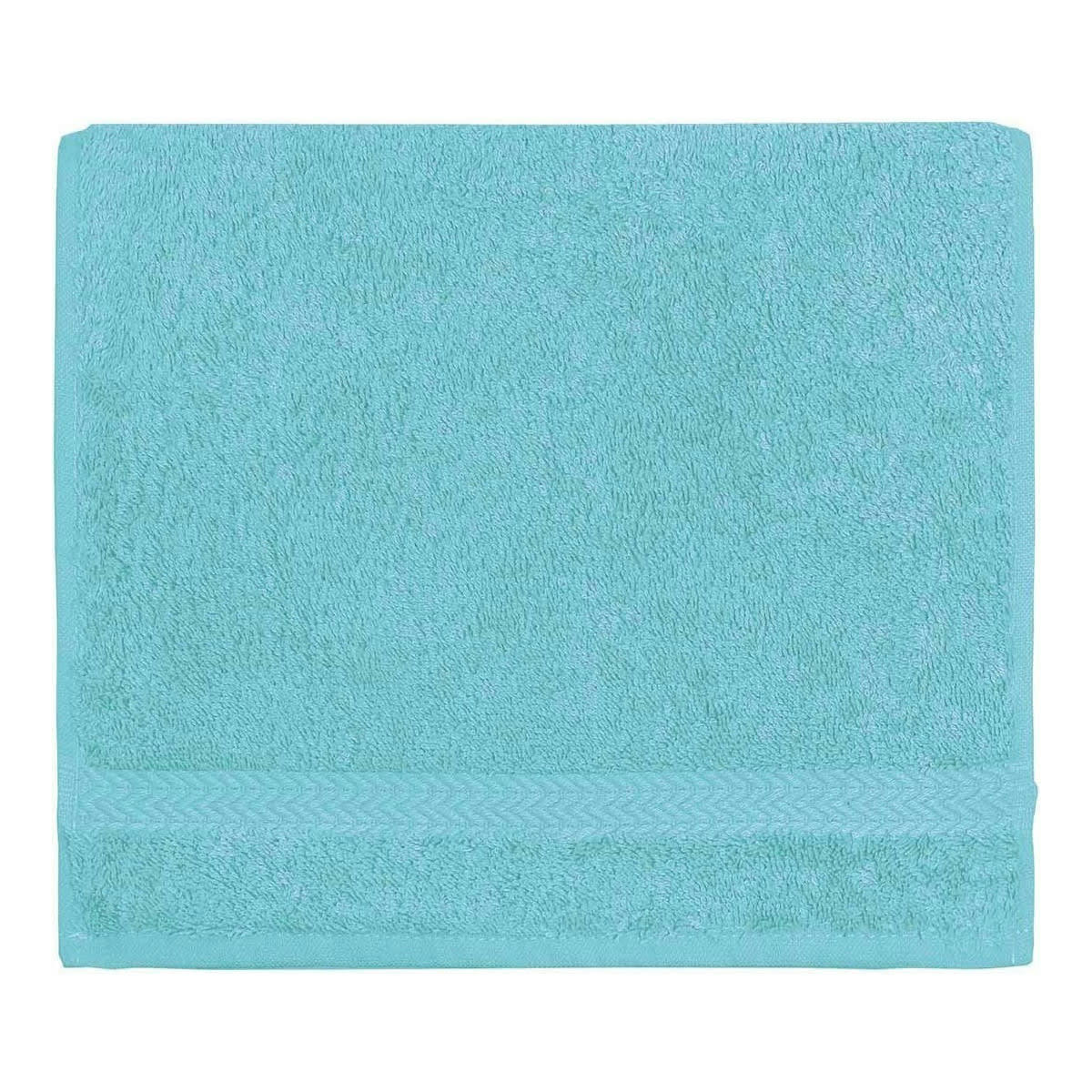 LUXURY - Lot de 3 serviettes invité 550gr/m²  bleu turquoise 30x50 cm