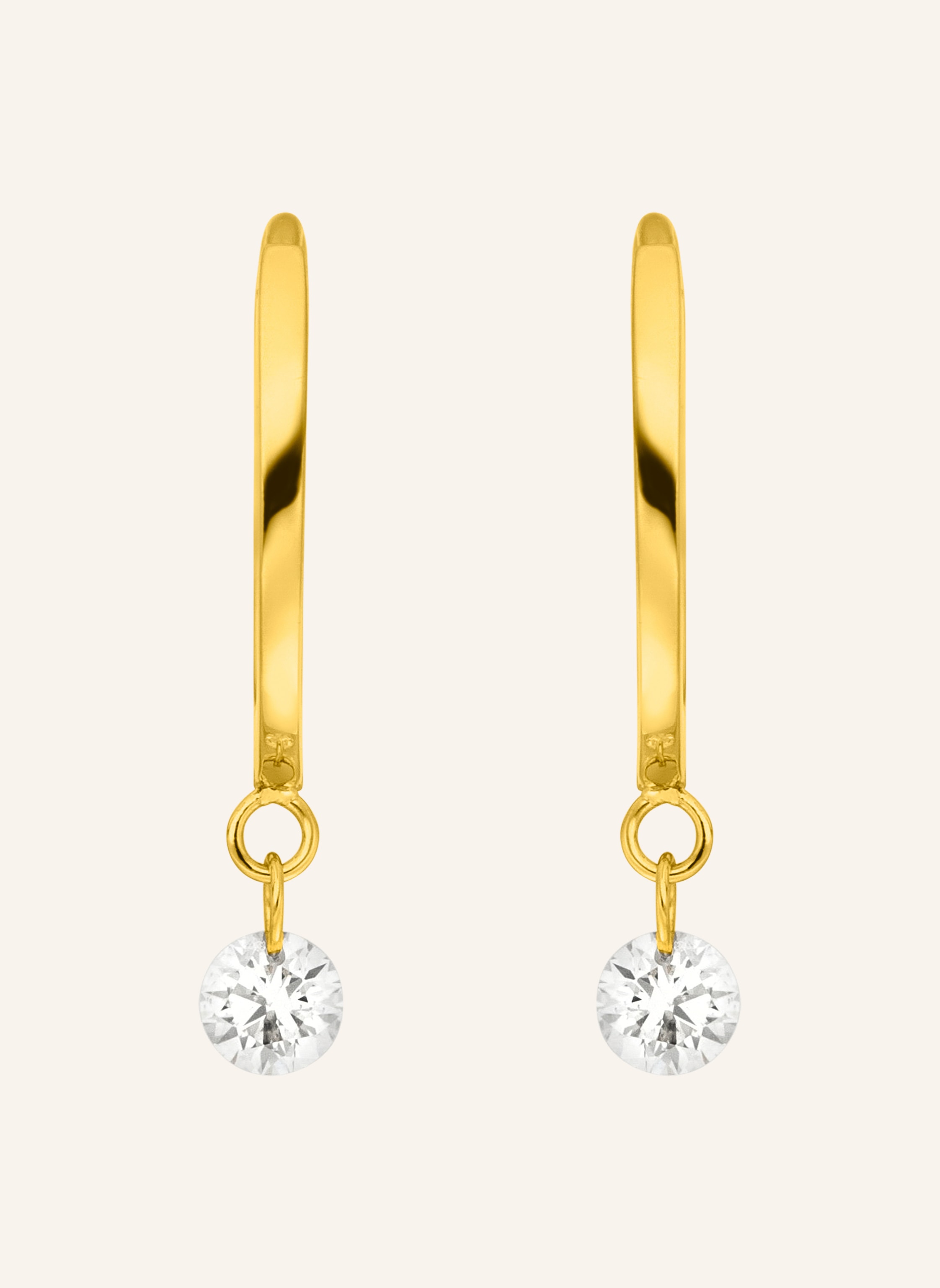 Leaf Creolen PURE aus 18 Karat Gelbgold mit Diamanten