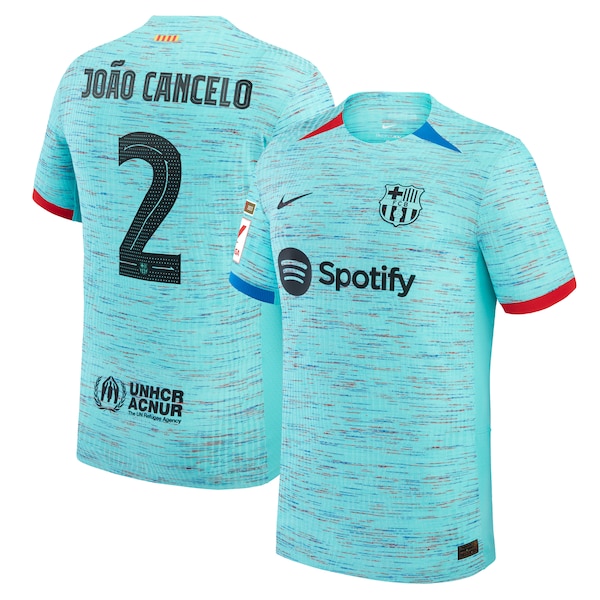 Joao Cancelo Barcelona Nike 2023/24 Third Authentic Jersey - Aqua/Royal/White