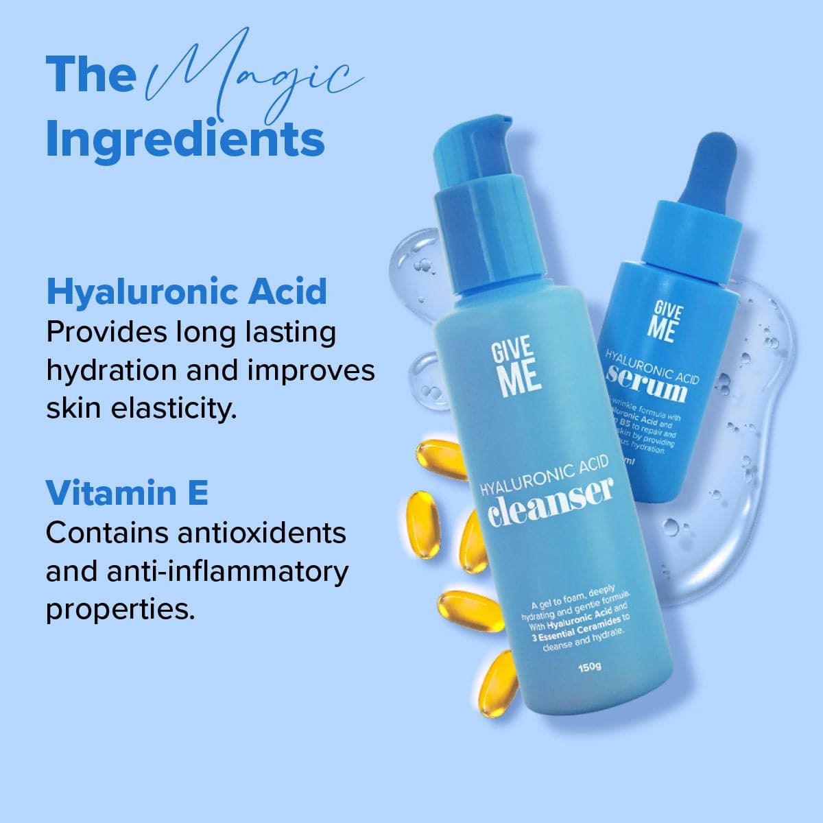 Give Me Facial Cleanser & Serum - Hyaluronic Acid Skin Duo
