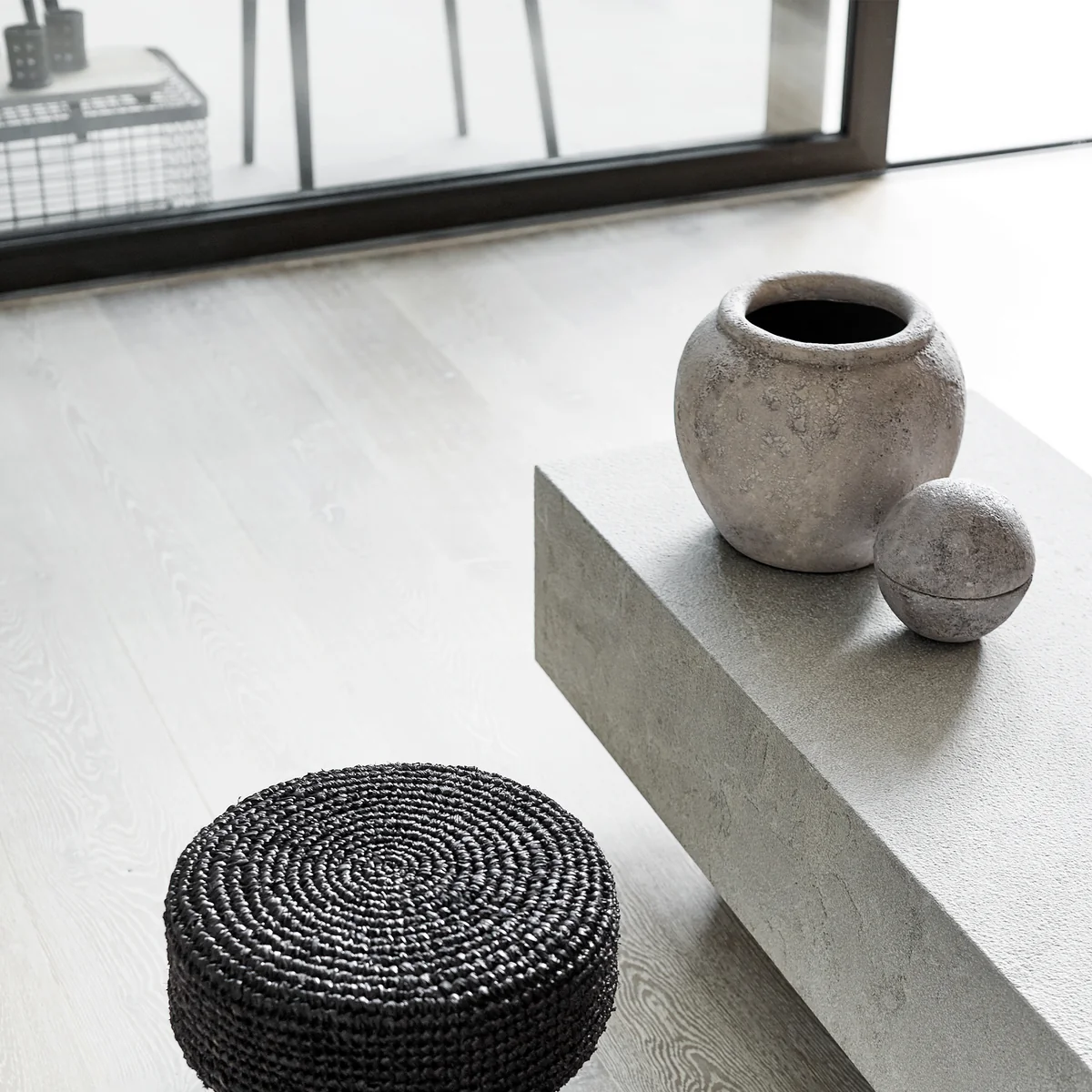 Muubs - Luna Schale, Terrakotta, H 25, Ø 29 cm, grau