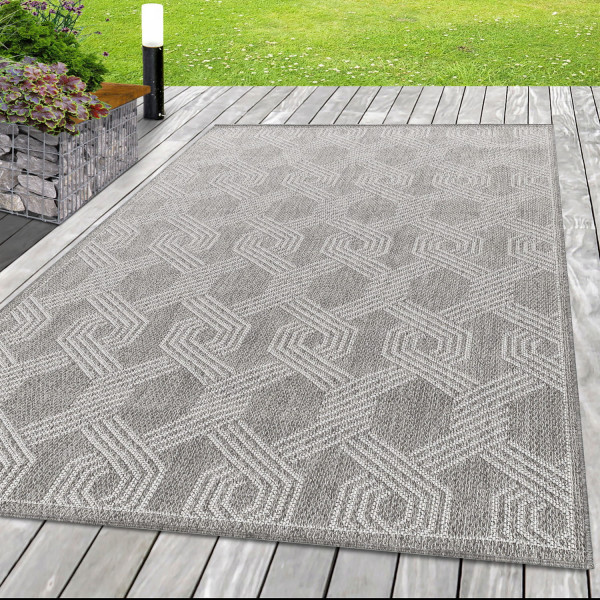 Dywan płaskotkany Aruba heksagon szary 60 cm x 100 cm