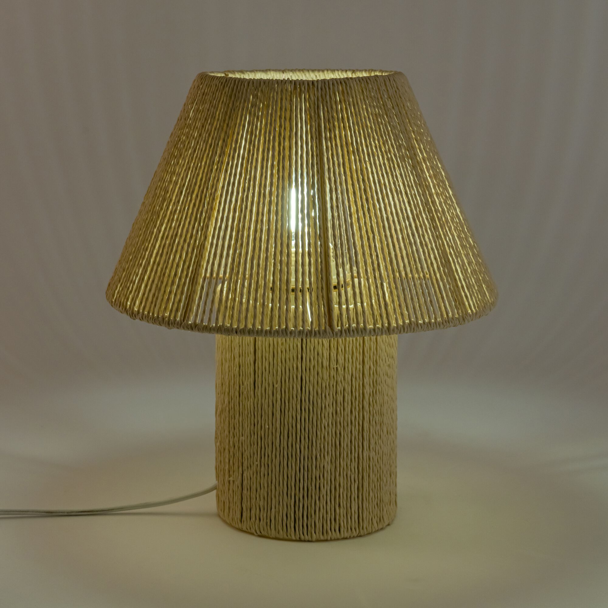 COME - Lampe électrifiée en papier tressé H29,5cm - naturel