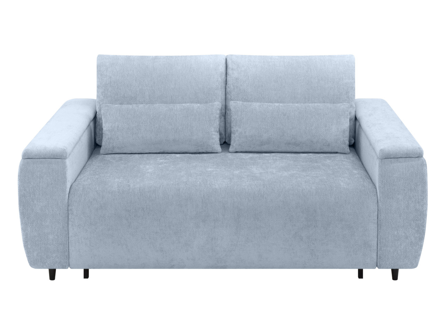 Sofa dwuosobowa Stretto_D rozkładana z pojemnikiem błękitna