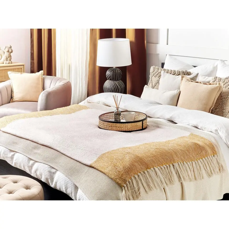 SALME - Plaid - Beige - 130 x 170 cm - Katoen