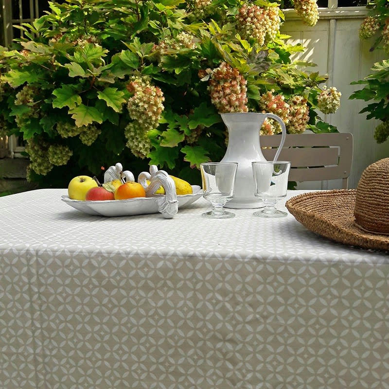 MOSAÏQUE - Nappe enduite ronde 160 x 160 cm beige