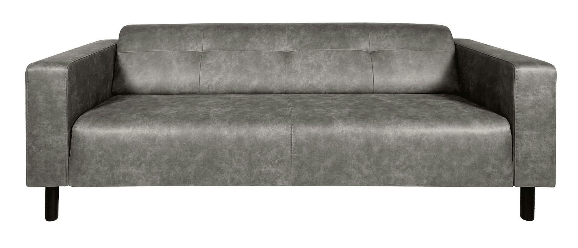 SHELBY - Canapé fixe 3 places  en tissu gris