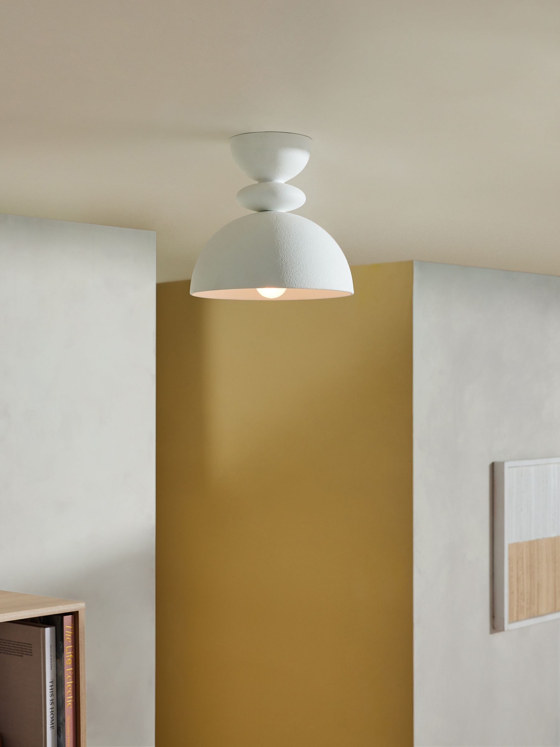 Freyja Flush Ceiling Light in White