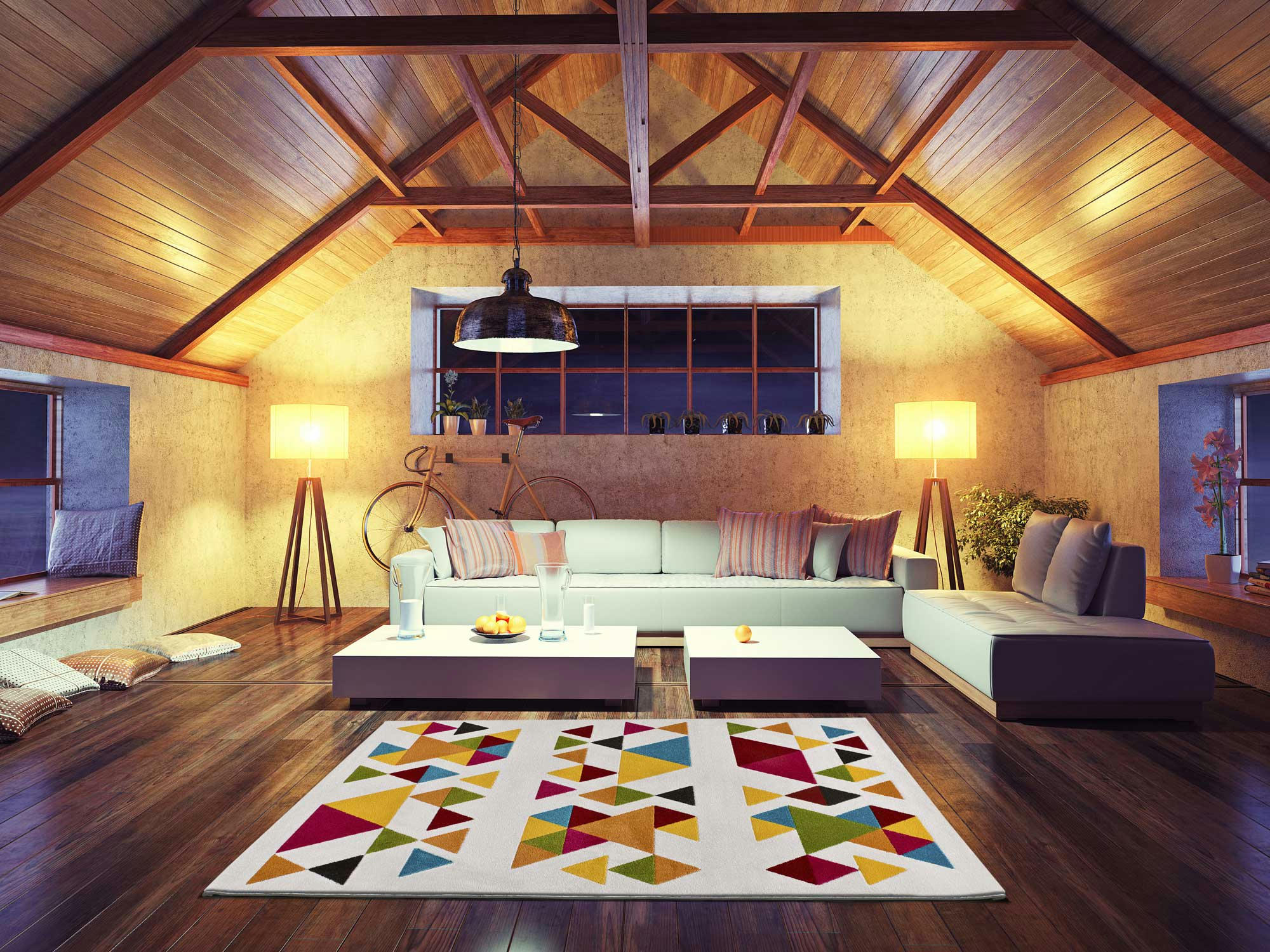 BOUNTY - Tapis à motifs géométriques multicolores, 080X150 cm