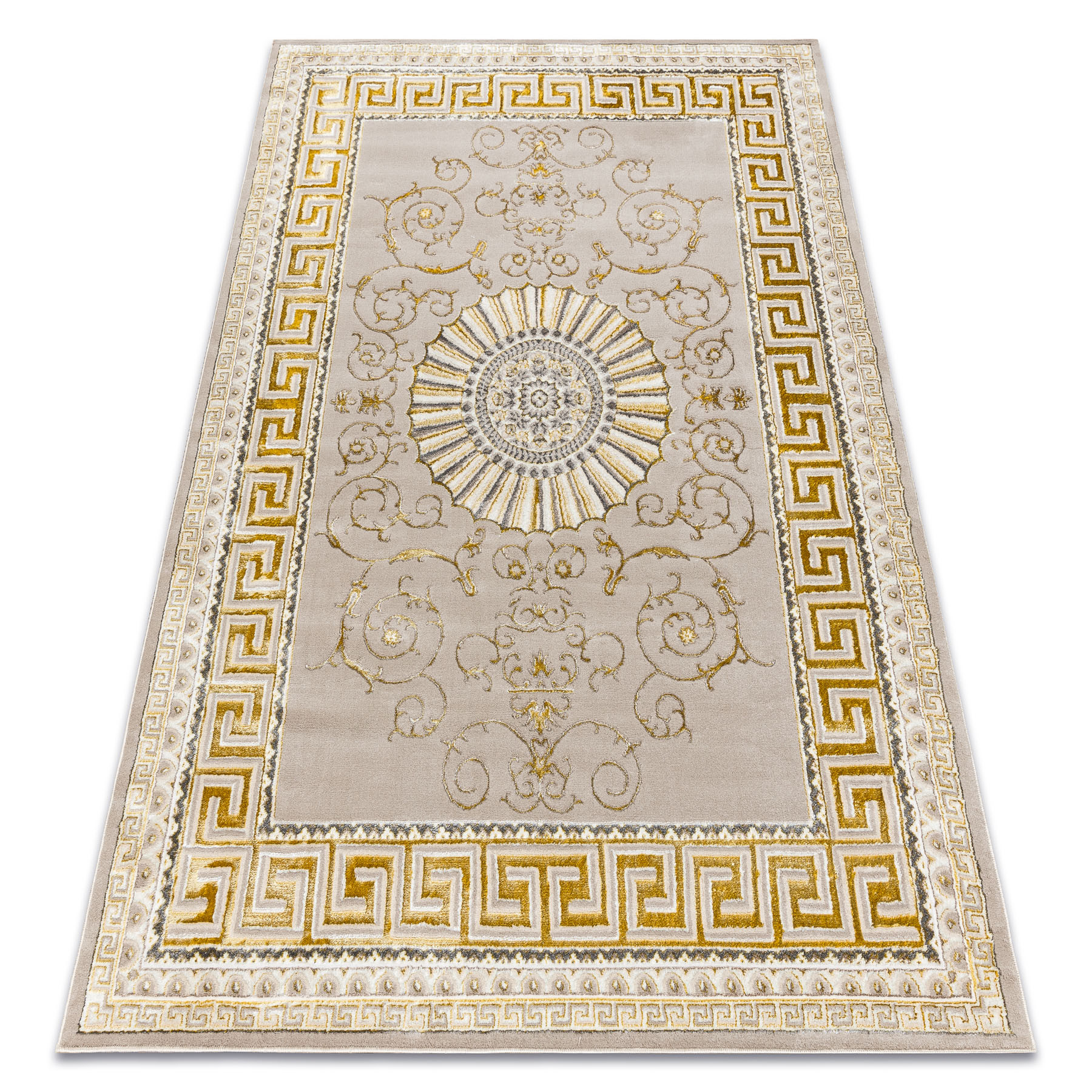 Dywan BLISS Z160AZ147 ciemny beż / złoty - Ramka, grecki 120x170 cm