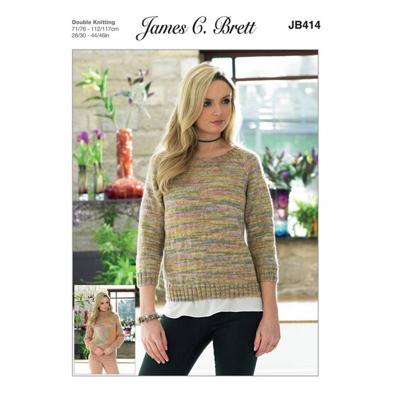 James C Brett DK Lady's Jumper Pattern JB414