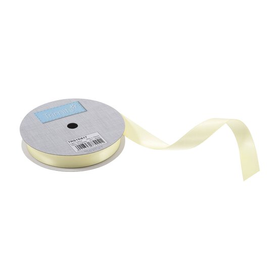 Trimits Light Yellow Double-Faced Satin Ribbon by the Metre 15mm