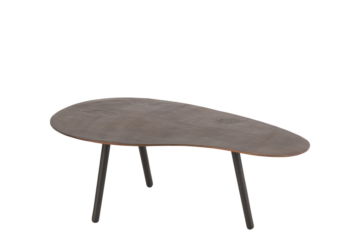 J-Line salontafel Druppel - aluminium/ijzer - bruin - small