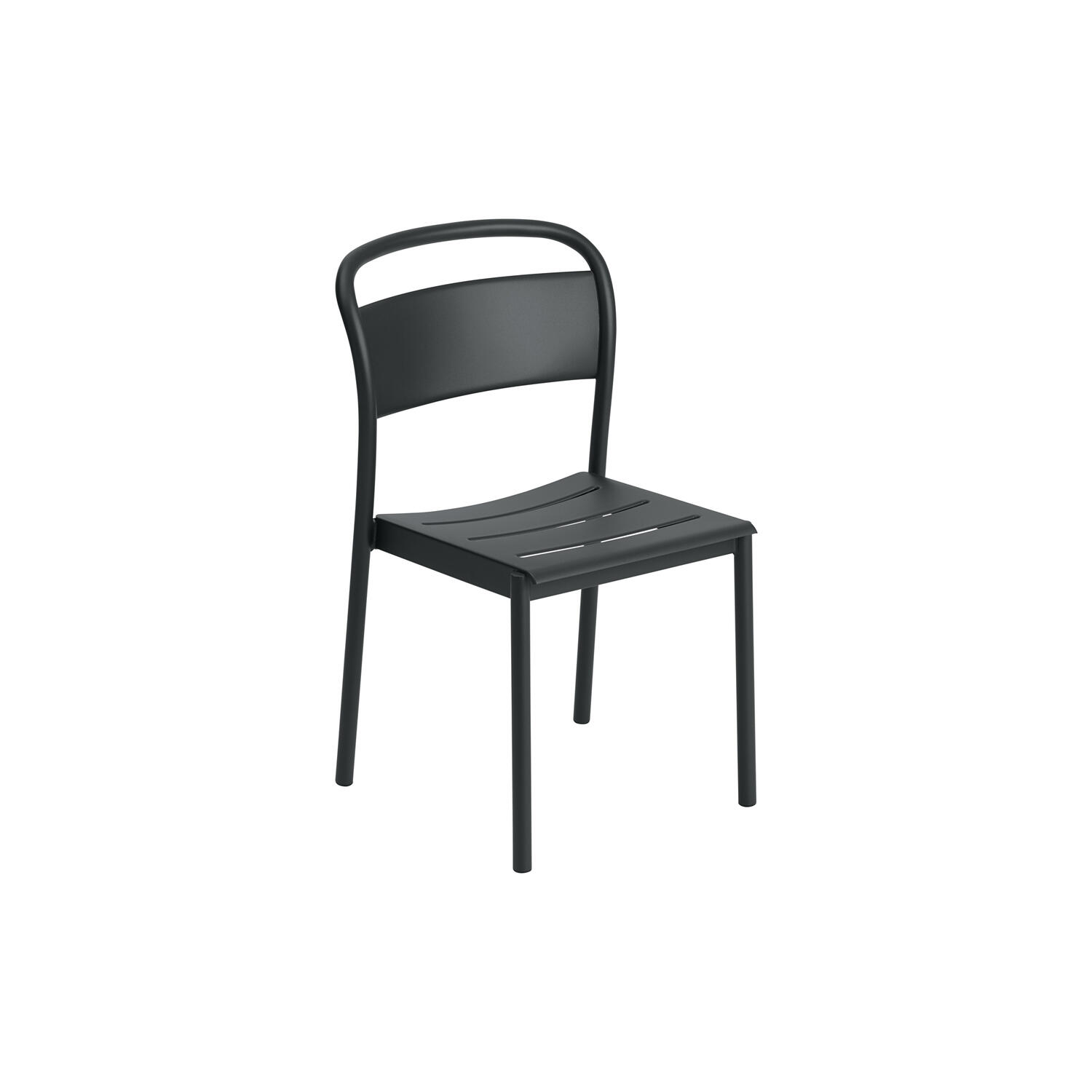 Linear Steel Side Chair, anthracite black