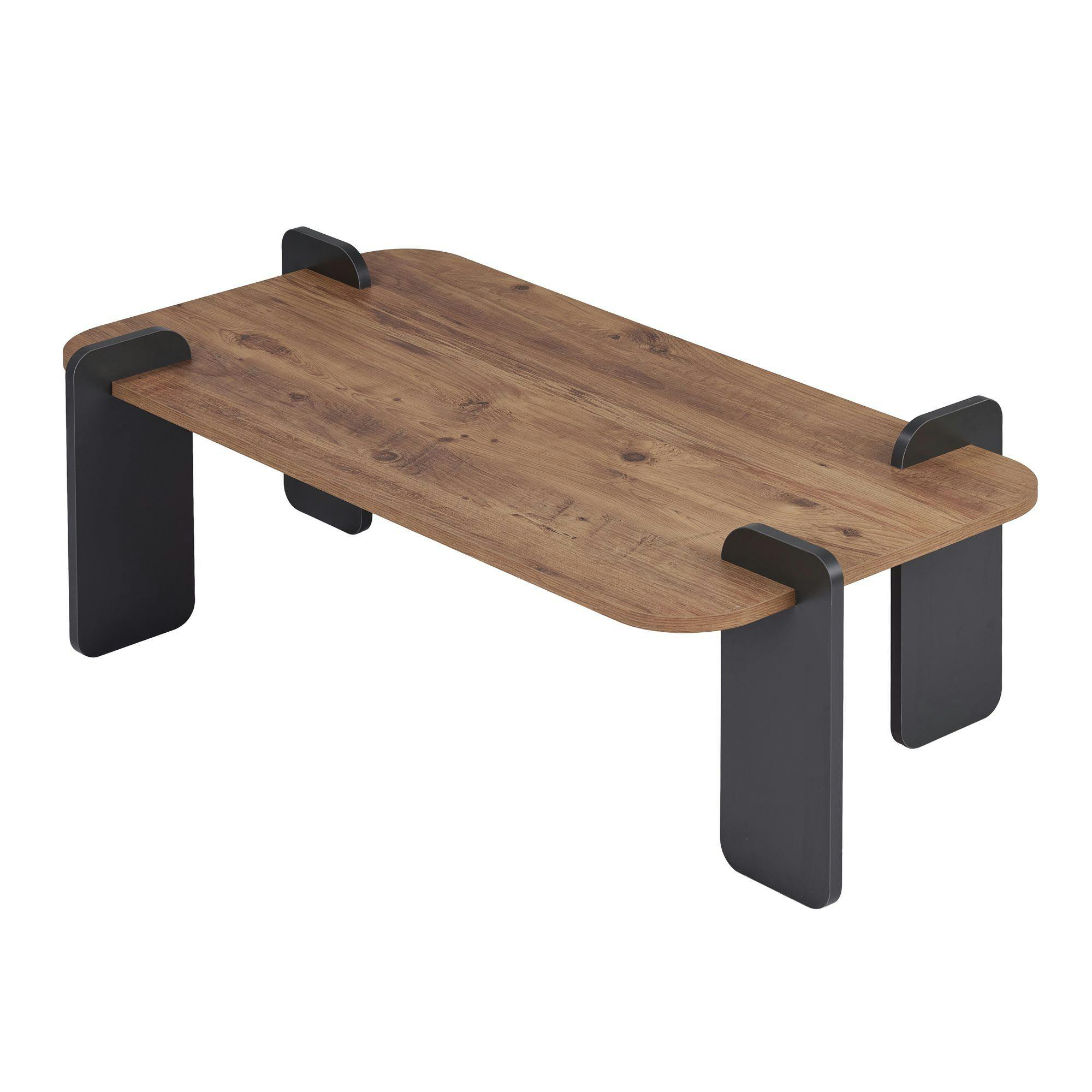 Table basse rectangulaire décor pin et anthracite MARFA