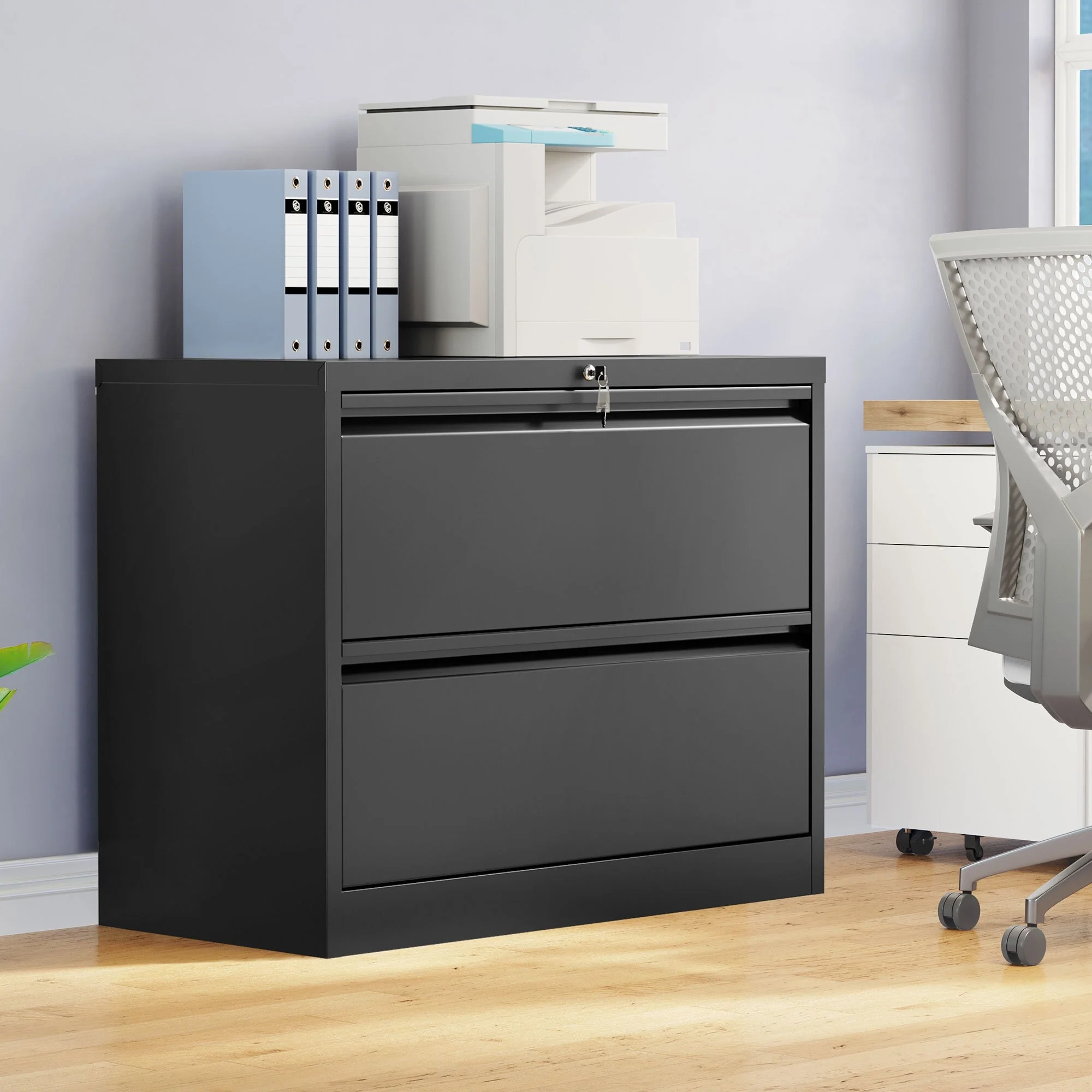 2-Drawer Metal Lateral File Cabinet with Lock