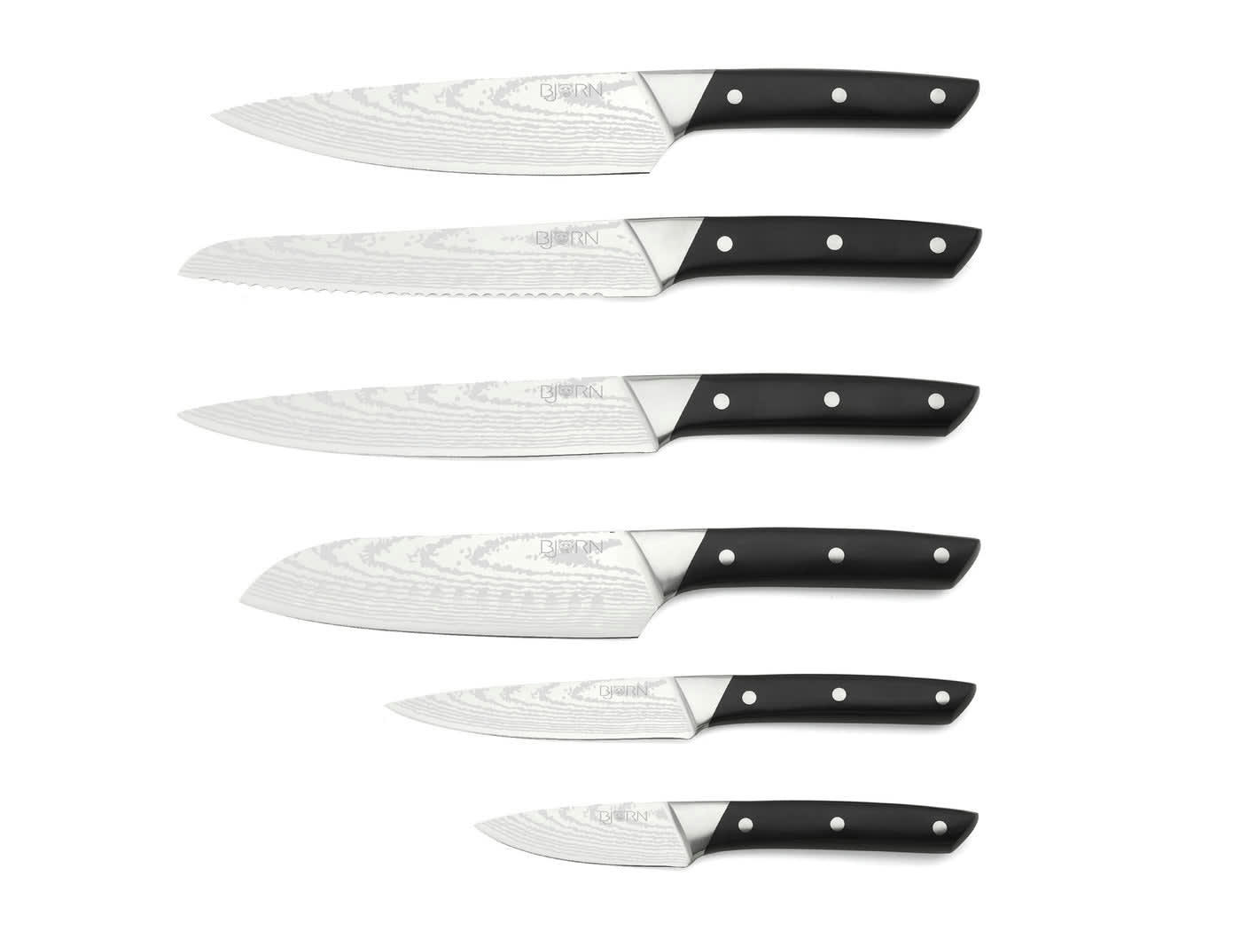 NUDE - Lot de 6 couteaux en inox noir