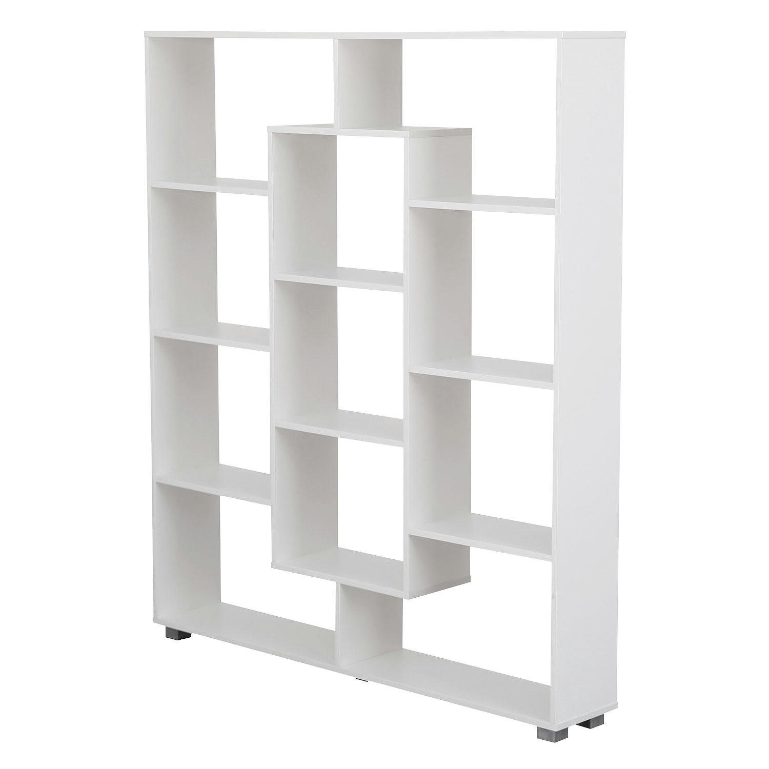 EMILY - Bibliothèque 11 étagères multiformes blanche
