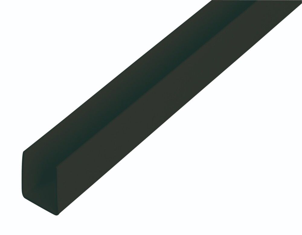 U-PROFIL GAH ALBERTS PVC SVART 18MM 1000MM