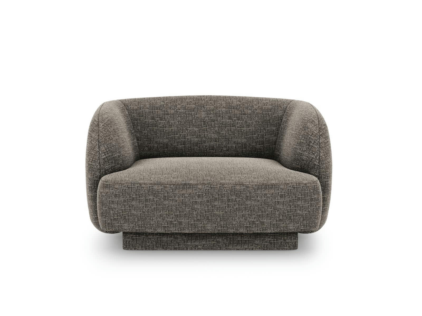 MILEY - Fauteuils en tissu chenille gris