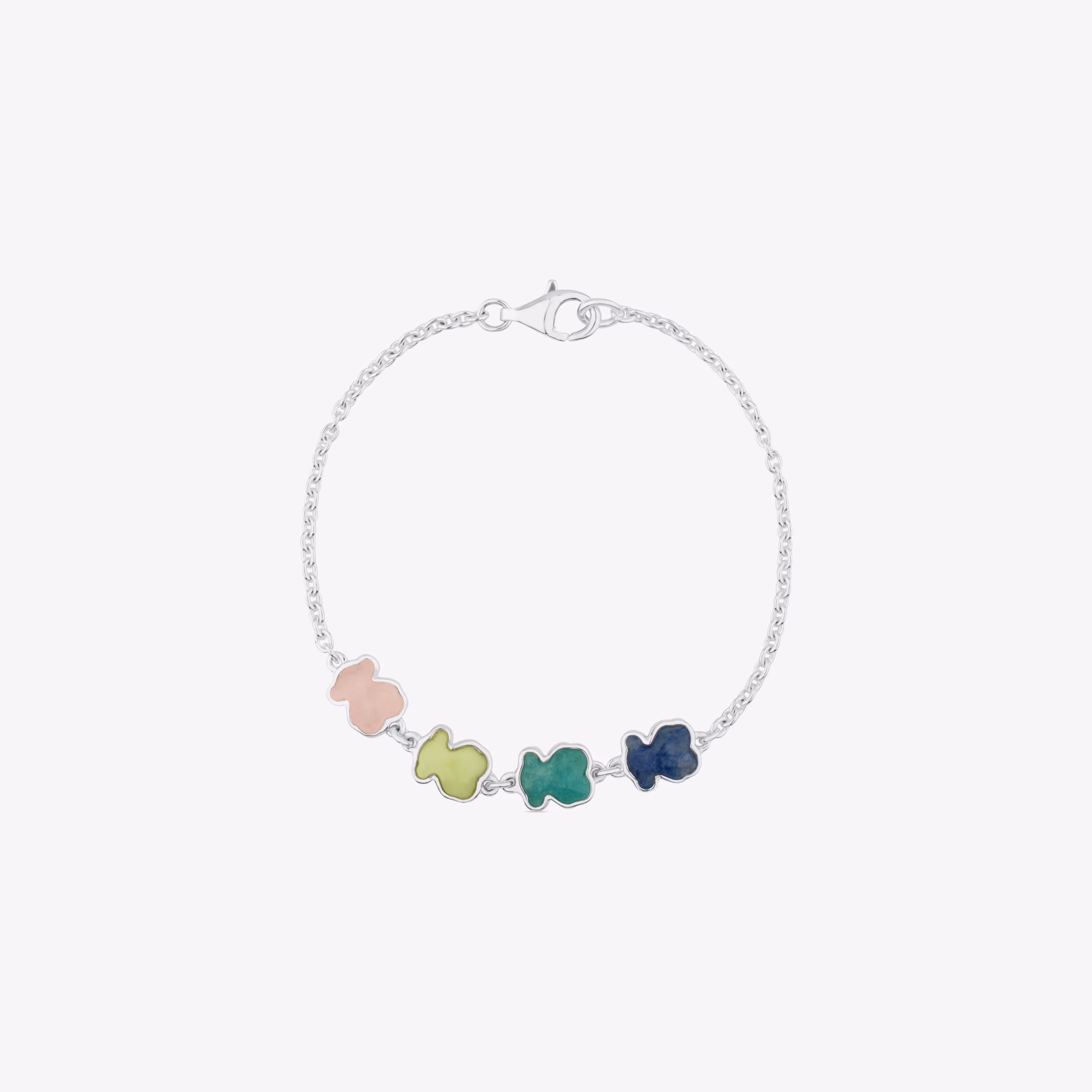 Pulsera de plata con cuatro gemas multicolor TOUS New Color