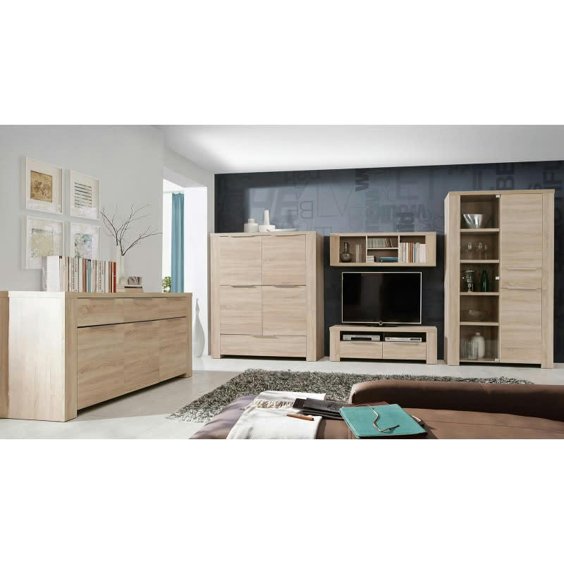 OPIO - Armoirette 4 portes aspect chêne clair