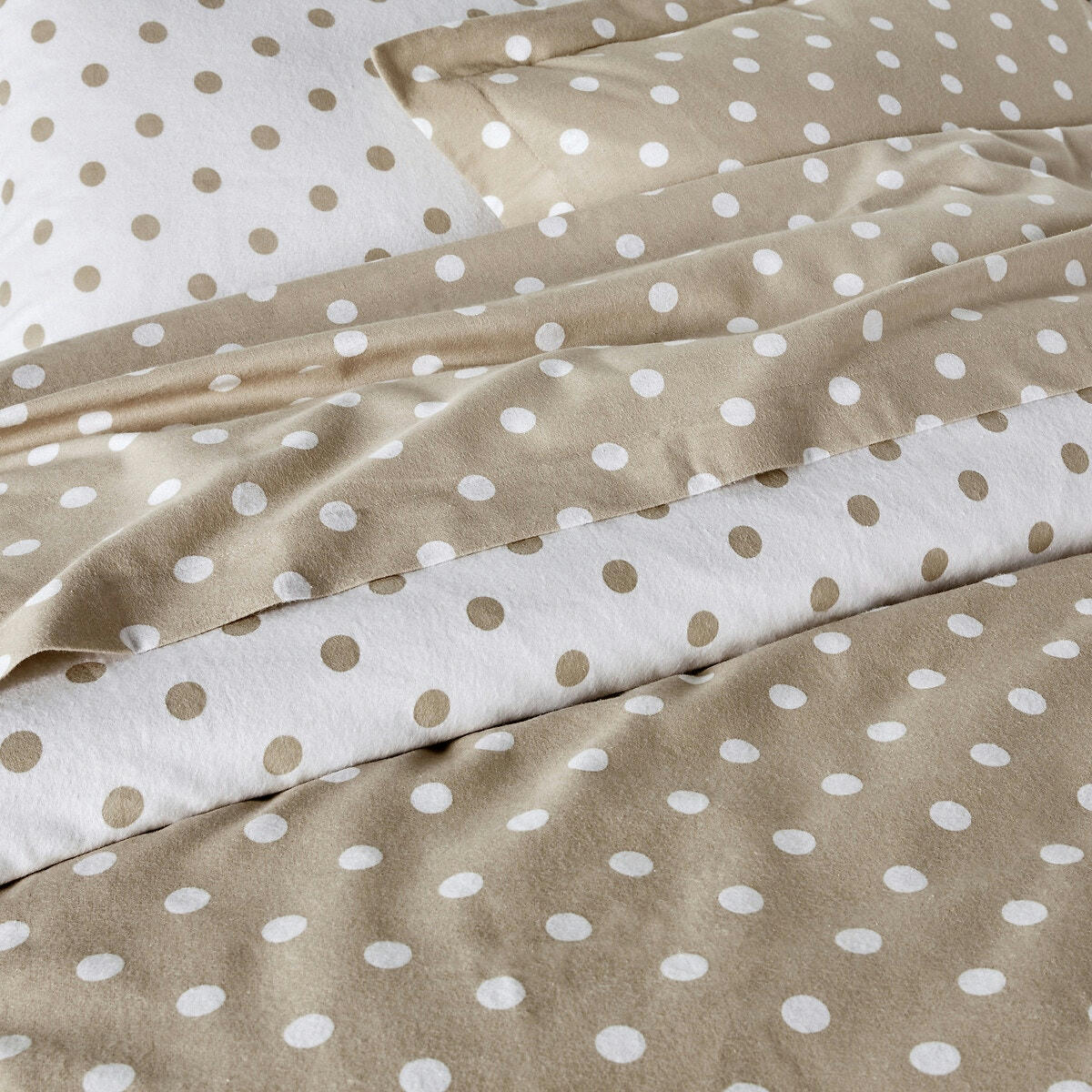 Housse de couette flanelle imprimée pois, Clarisse