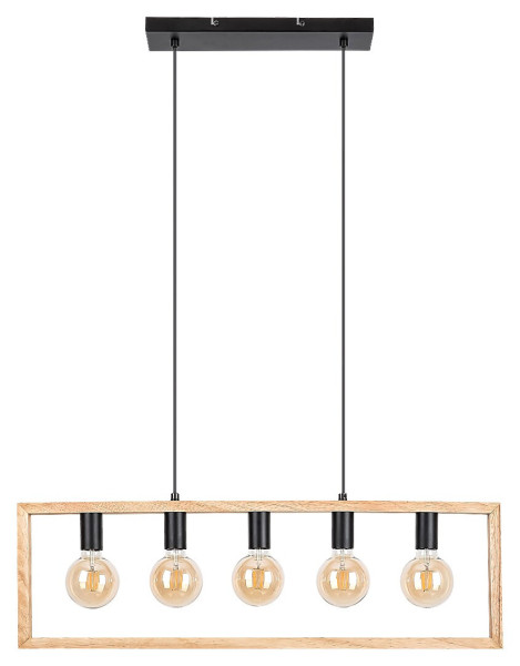 Lampa wisząca czarny buk Indigo 5xE27x40W wym:110x86x86 Rabalux
