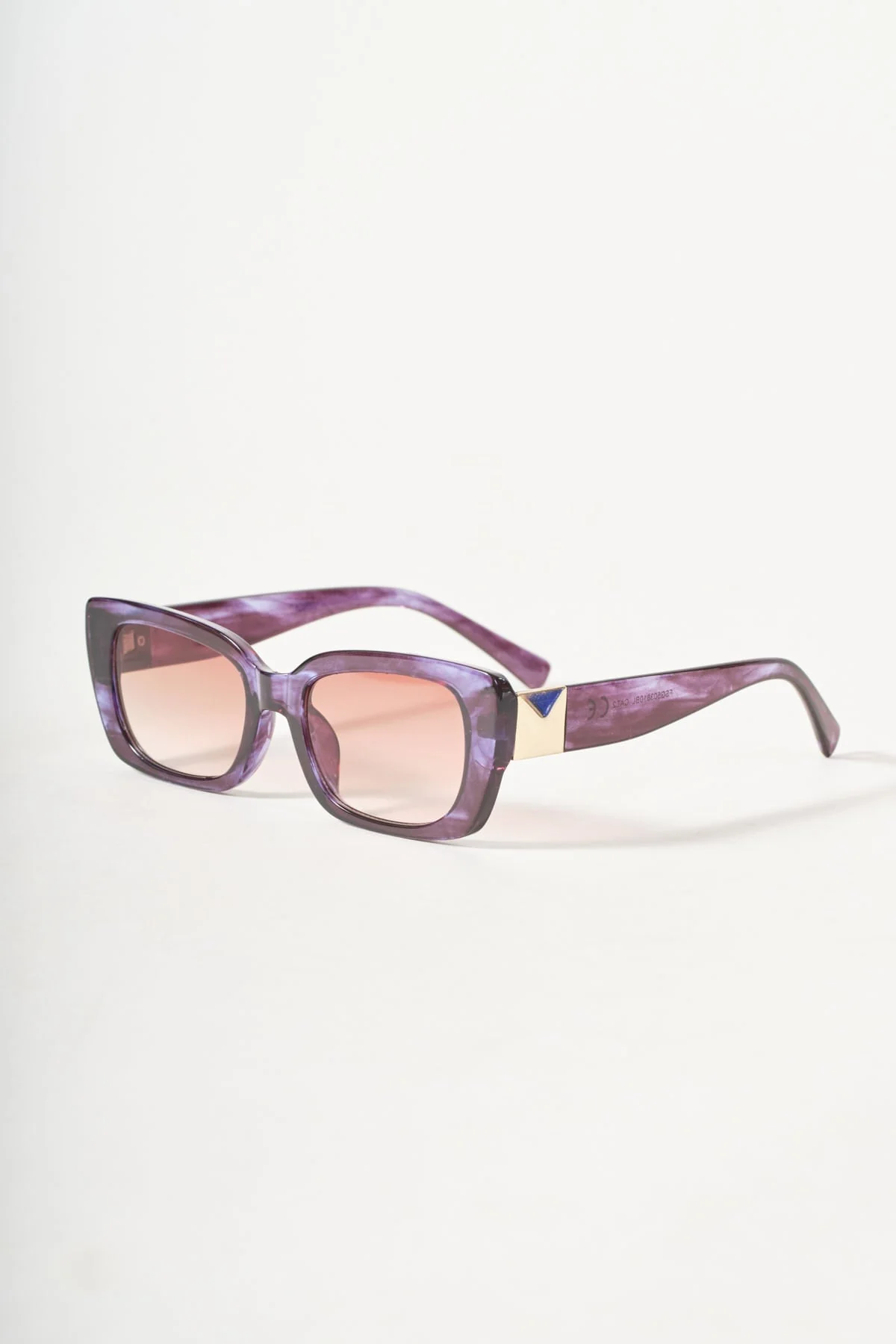 Rectangle Navy Marble Frame Sunglasses