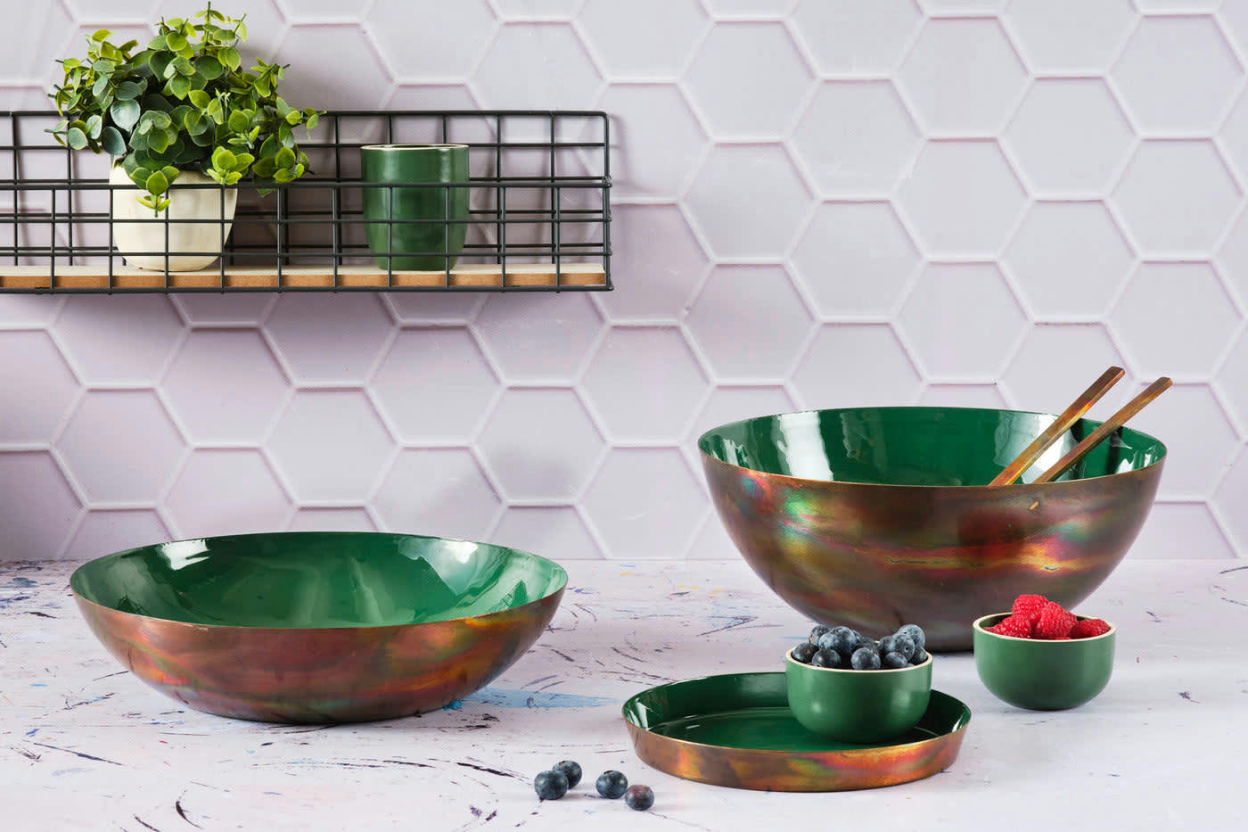 ORIGIN - Plateau en métal vert D20