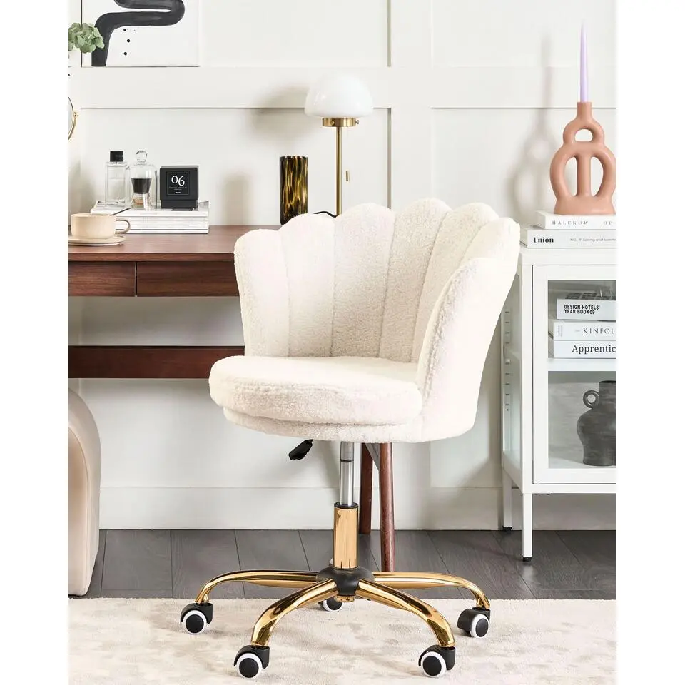 MONTICELLO - Bureaustoel - Wit - Boucl&eacute;