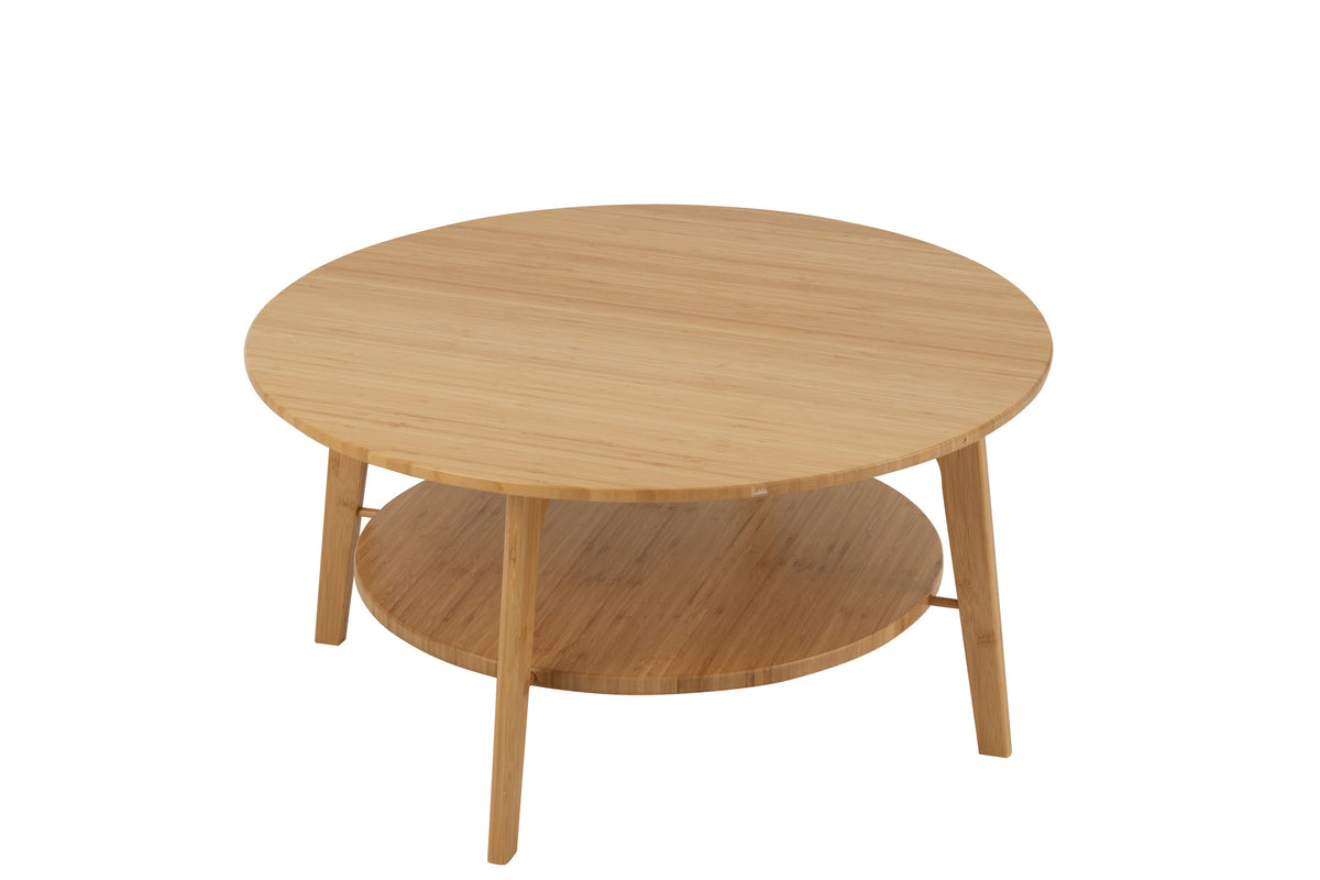 J-Line bijzettafel Rond - bamboe - naturel - large