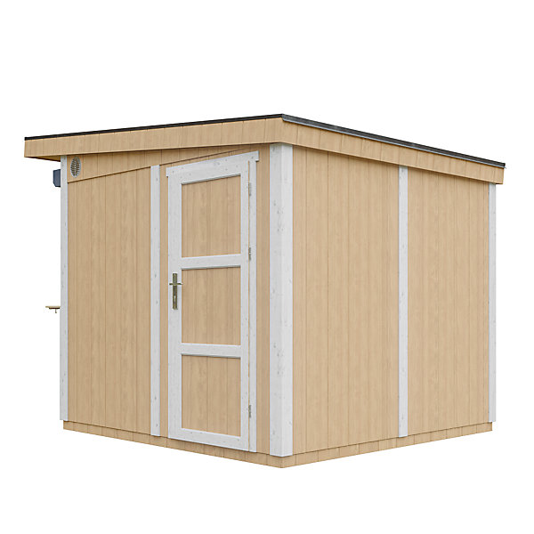 Grand stand marché avec comptoir 5,9 m2 - H240x248x305 cm - Construction de Panneaux LP Smartside M950-HARVEST HONEY - Timbela
